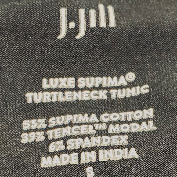 J Jill Luxe Supima Turtleneck Tunic Long Sleeve Black SZ. Small - Picture 3 of 11